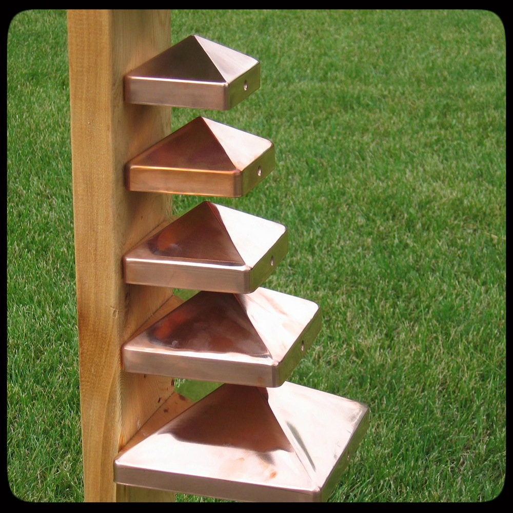 copper pyramid fence post caps various sizes 4x4 5x5 6x6 8x8