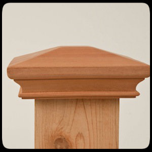 miterless wood post cap - pyramid